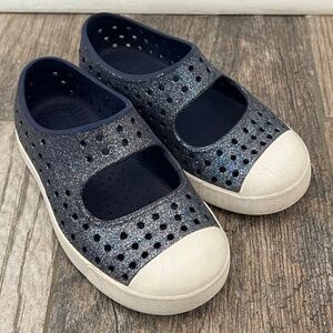 Native shoes sparkly girls 8 toddler mary jane slip on blue
